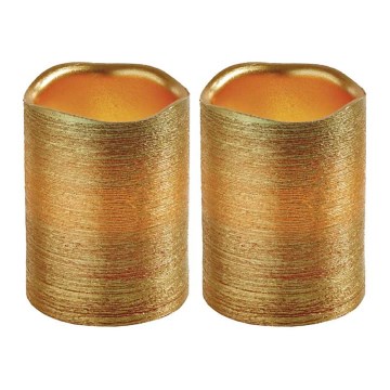 LED Dekorační svíčky 2xLED/0,06W/3xAAA zlatá