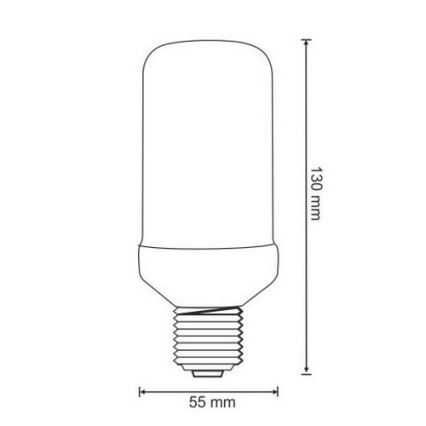 LED Dekorační žárovka FLAME T60 E27/3W/230V 1400K