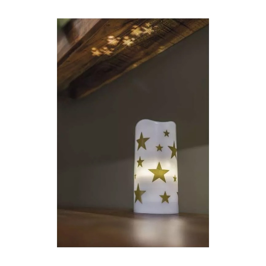 LED Dekorativní projektor LED/3xAAA hvězdy teplá bílá