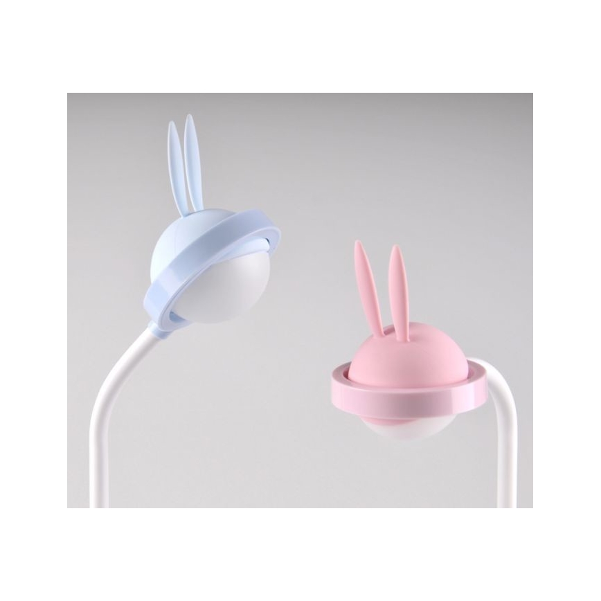 LED Dětská dotyková lampička RABBIT LED/0,4W/5V 3000/6500K modrá + USB