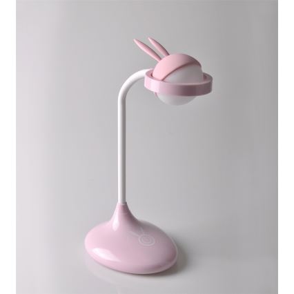 LED Dětská dotyková lampička RABBIT LED/0,4W/5V 3000/6500K růžová + USB