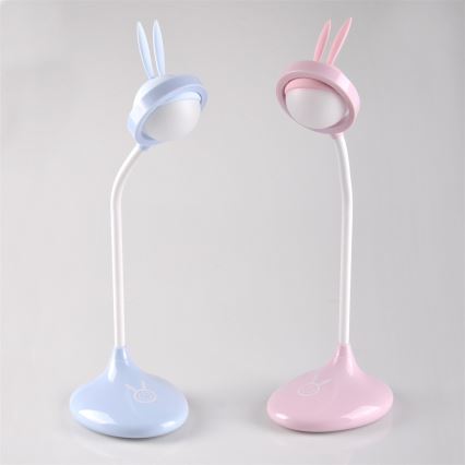 LED Dětská dotyková lampička RABBIT LED/0,4W/5V 3000/6500K růžová + USB