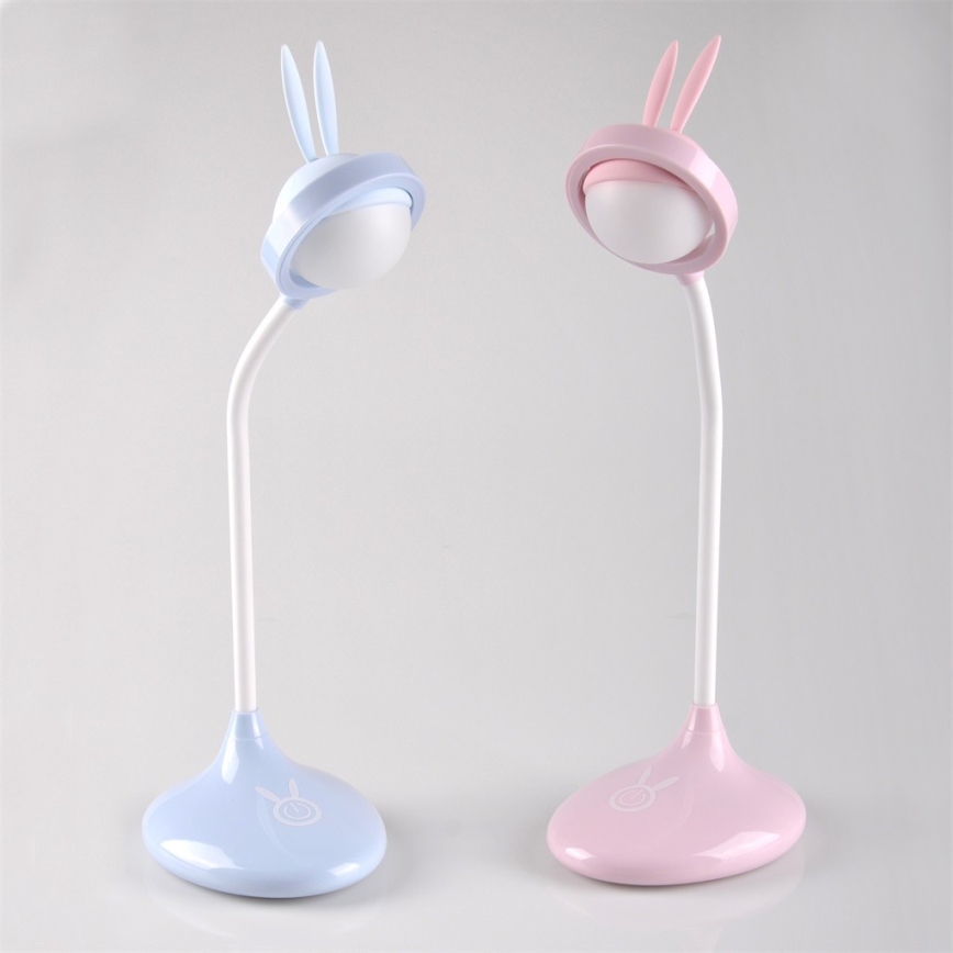 LED Dětská dotyková lampička RABBIT LED/0,4W/5V 3000/6500K růžová + USB