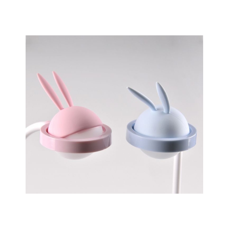 LED Dětská dotyková lampička RABBIT LED/0,4W/5V 3000/6500K růžová + USB