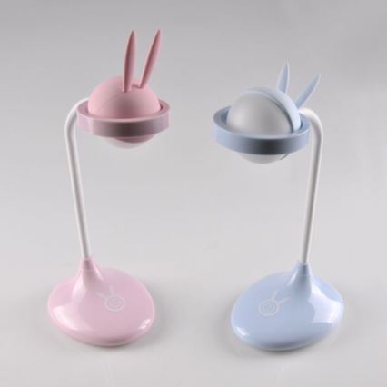 LED Dětská dotyková lampička RABBIT LED/0,4W/5V 3000/6500K růžová + USB