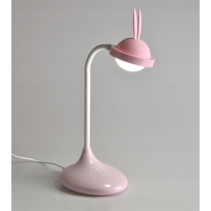 LED Dětská dotyková lampička RABBIT LED/0,4W/5V 3000/6500K růžová + USB