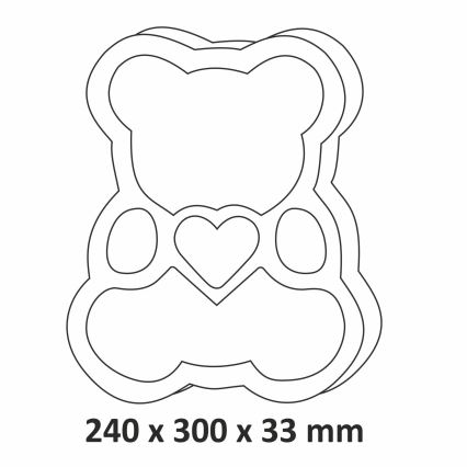 LED Dětská lampa LED/2xAA růžový medvěd