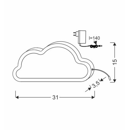 LED Dětská stolní lampa CLOUD LED/11W/230V modrá