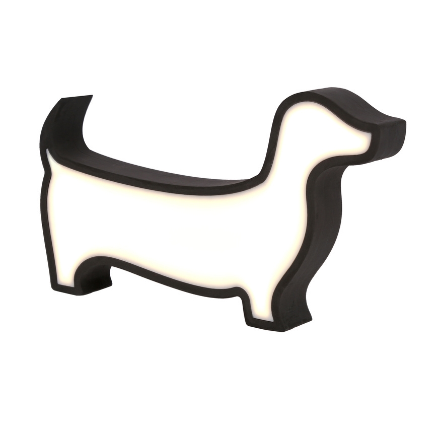 LED Dětská stolní lampa DOG LED/12W/230V černá