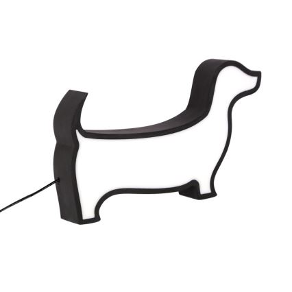 LED Dětská stolní lampa DOG LED/12W/230V černá