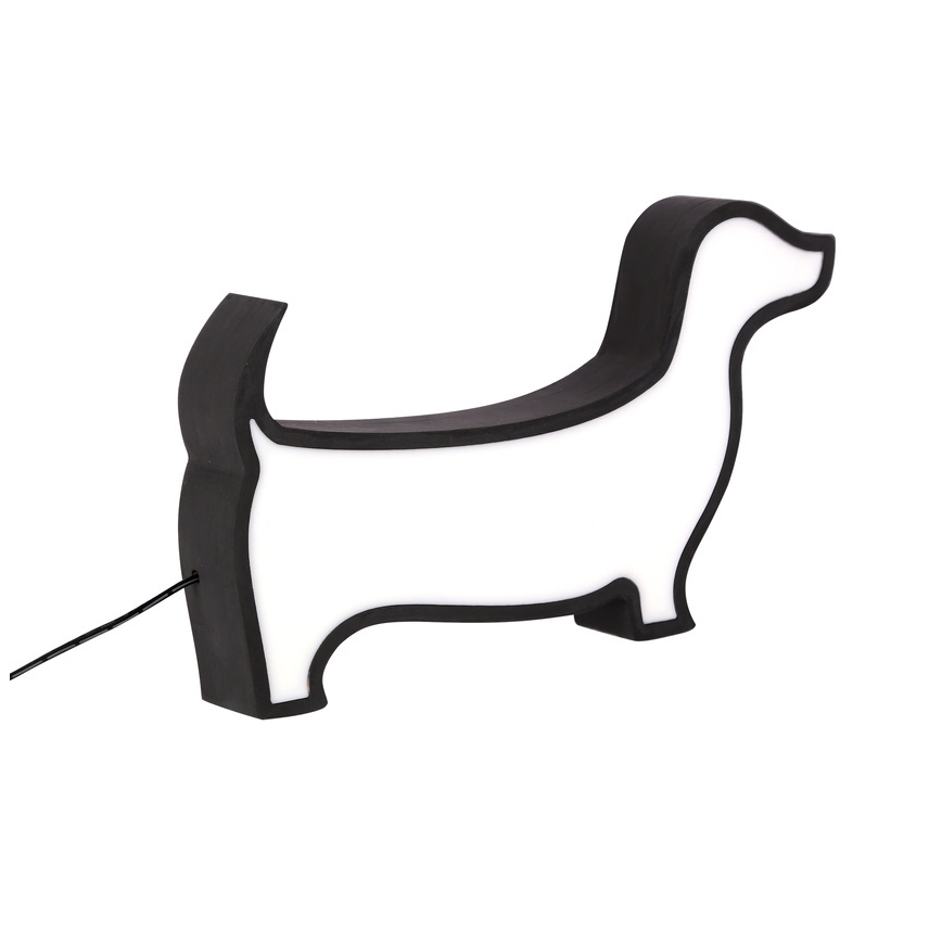 LED Dětská stolní lampa DOG LED/12W/230V černá