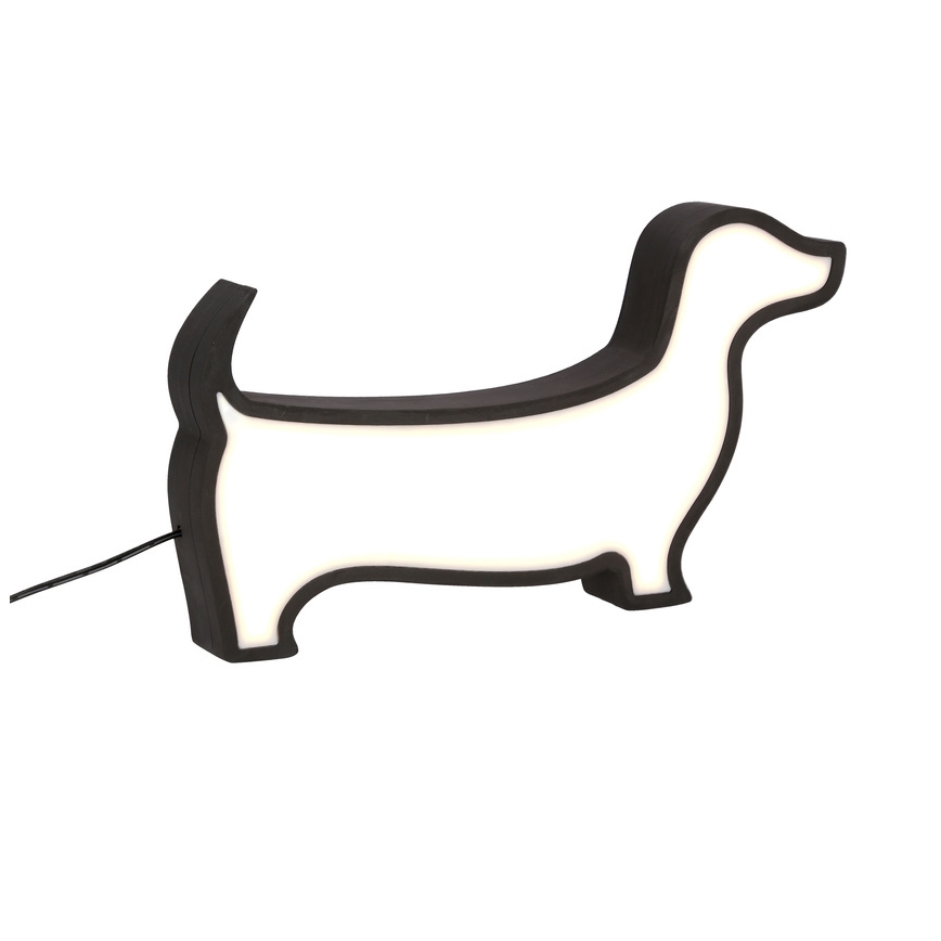 LED Dětská stolní lampa DOG LED/12W/230V černá