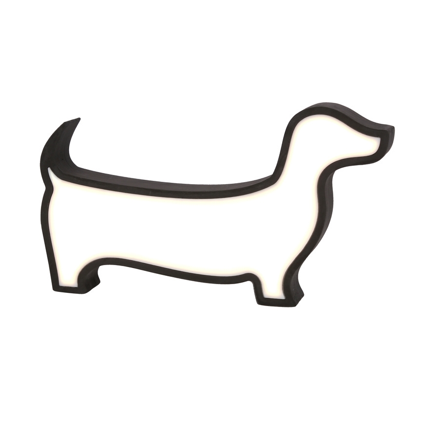 LED Dětská stolní lampa DOG LED/12W/230V černá