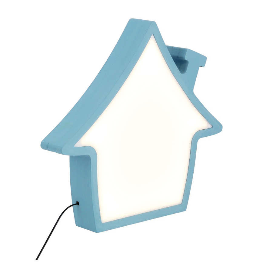 LED Dětská stolní lampa HOUSE LED/10W/230V modrá