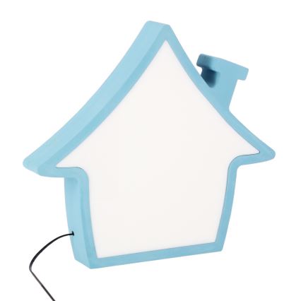 LED Dětská stolní lampa HOUSE LED/10W/230V modrá