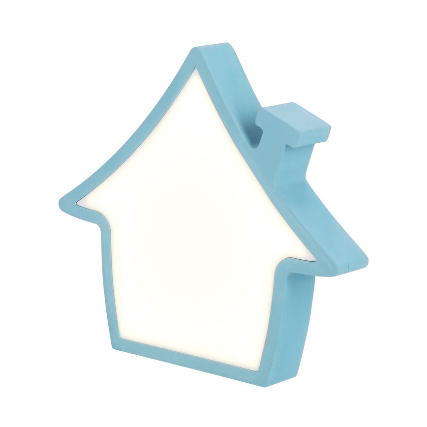 LED Dětská stolní lampa HOUSE LED/10W/230V modrá