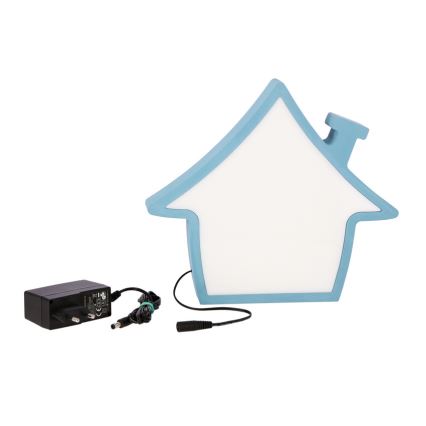 LED Dětská stolní lampa HOUSE LED/10W/230V modrá