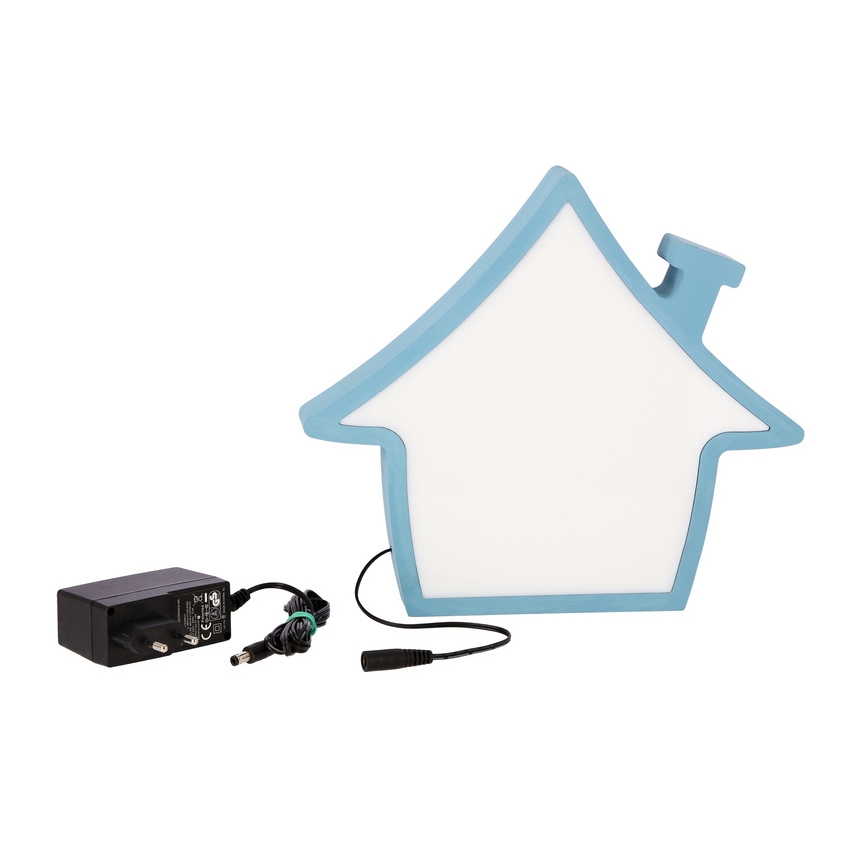 LED Dětská stolní lampa HOUSE LED/10W/230V modrá
