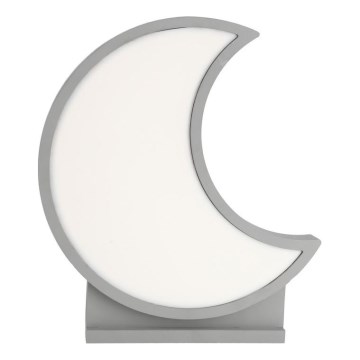 LED Dětská stolní lampa MOON LED/12W/230V šedá