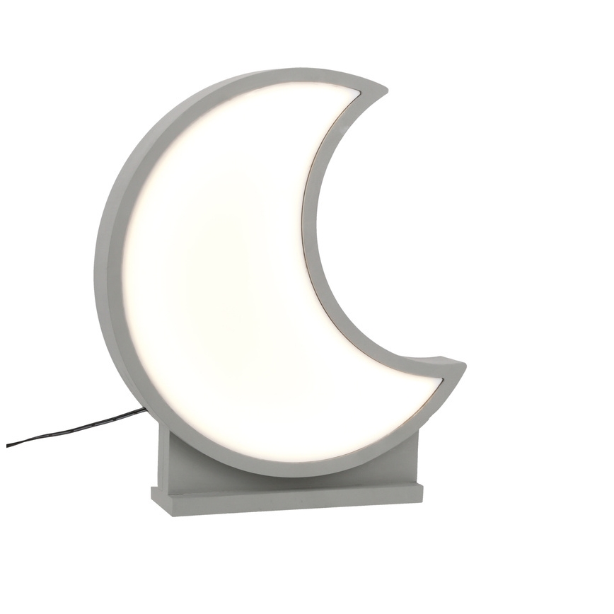 LED Dětská stolní lampa MOON LED/12W/230V šedá