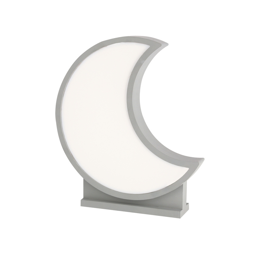 LED Dětská stolní lampa MOON LED/12W/230V šedá