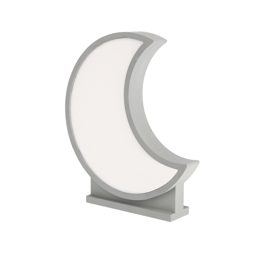 LED Dětská stolní lampa MOON LED/12W/230V šedá
