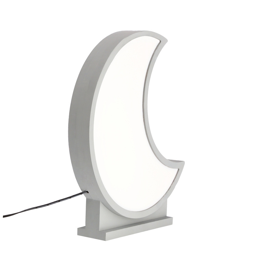 LED Dětská stolní lampa MOON LED/12W/230V šedá