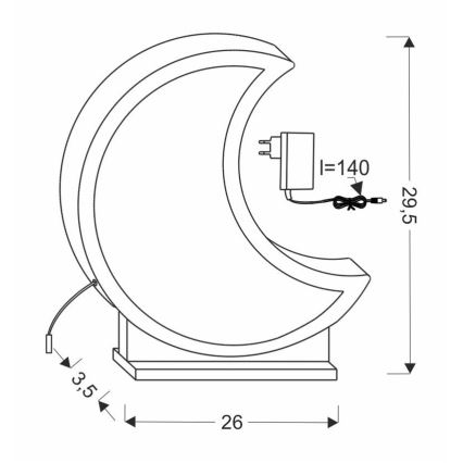 LED Dětská stolní lampa MOON LED/12W/230V šedá