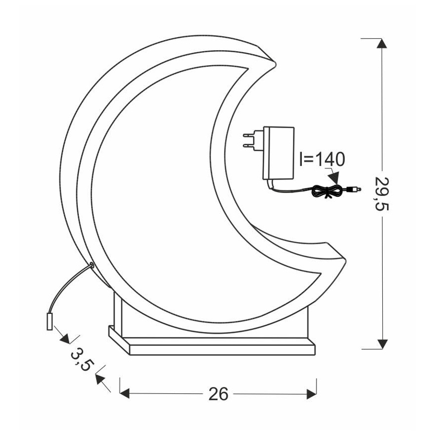 LED Dětská stolní lampa MOON LED/12W/230V šedá