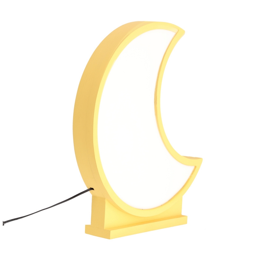 LED Dětská stolní lampa MOON LED/12W/230V žlutá