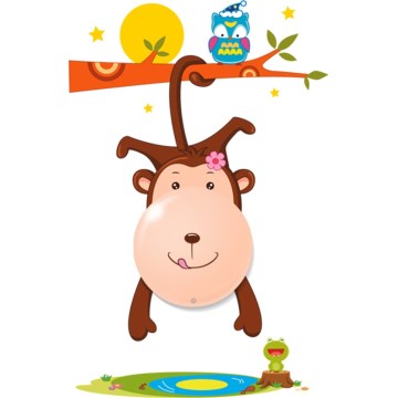 LED Dětské nástěnné svítidlo MONKEY LED/0,6W/3xAAA