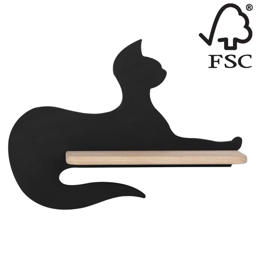 LED Dětské nástěnné svítidlo s poličkou BLACK CAT LED/5W/230V, 