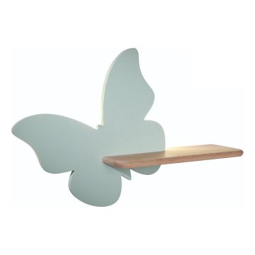 LED Dětské nástěnné svítidlo s poličkou BUTTERFLY LED/5W/230V zelená/dřevo, 