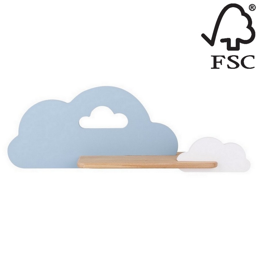 LED Dětské nástěnné svítidlo s poličkou CLOUD LED/5W/230V modrá/bílá, 