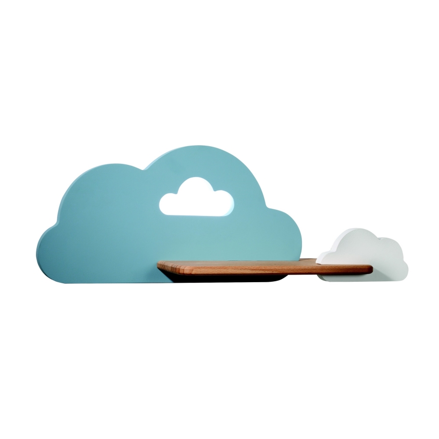 LED Dětské nástěnné svítidlo s poličkou CLOUD LED/5W/230V modrá/bílá, 