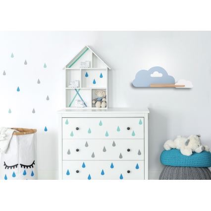 LED Dětské nástěnné svítidlo s poličkou CLOUD LED/5W/230V modrá/bílá, 