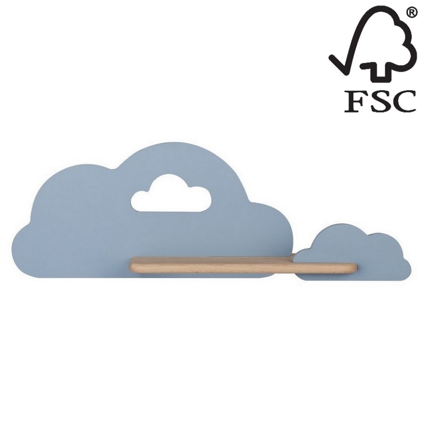 LED Dětské nástěnné svítidlo s poličkou CLOUD LED/5W/230V modrá, 