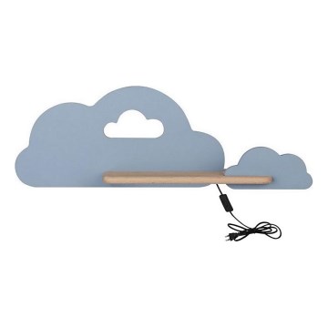 LED Dětské nástěnné svítidlo s poličkou CLOUD LED/5W/230V modrá, 