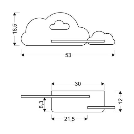 LED Dětské nástěnné svítidlo s poličkou CLOUD LED/5W/230V růžová/bílá, 