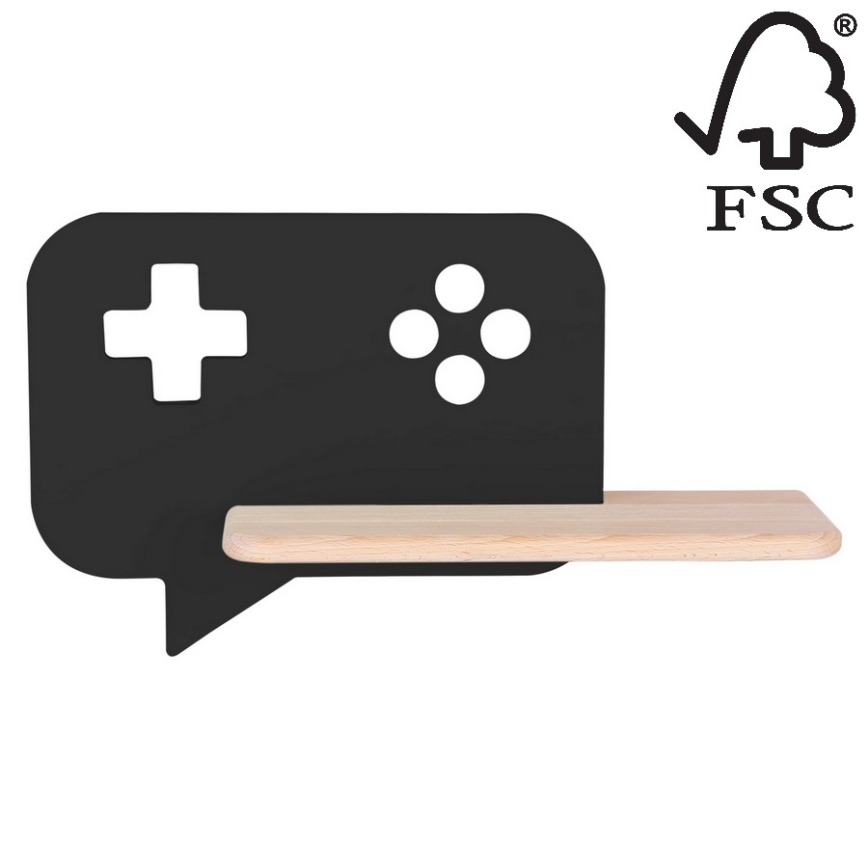 LED Dětské nástěnné svítidlo s poličkou CONSOLE LED/5W/230V černá, 