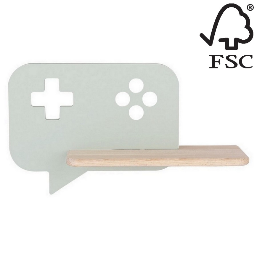 LED Dětské nástěnné svítidlo s poličkou CONSOLE LED/5W/230V zelená, 