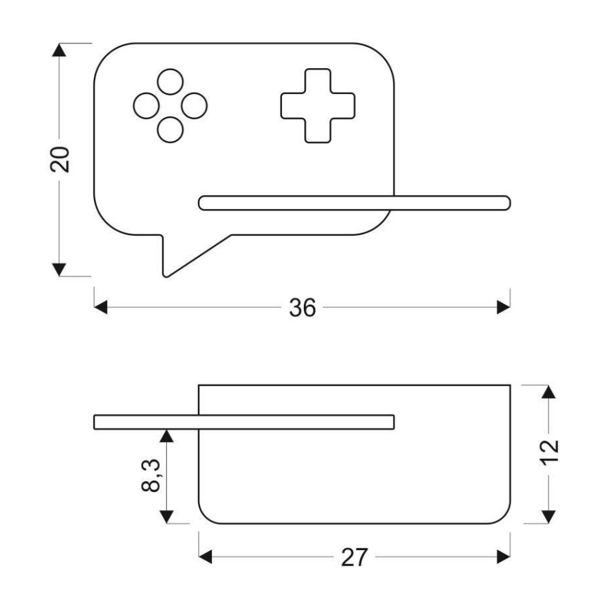 LED Dětské nástěnné svítidlo s poličkou CONSOLE LED/5W/230V zelená, 