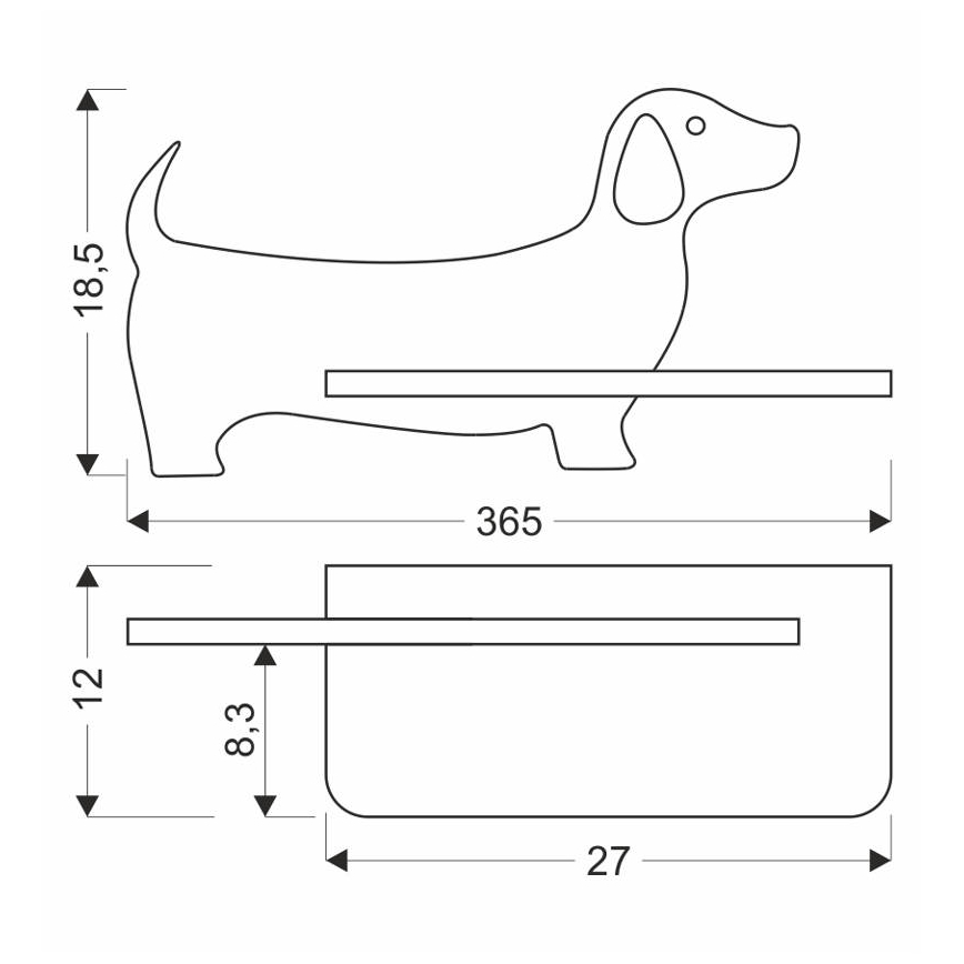 LED Dětské nástěnné svítidlo s poličkou DOG LED/5W/230V modrá/dřevo, 