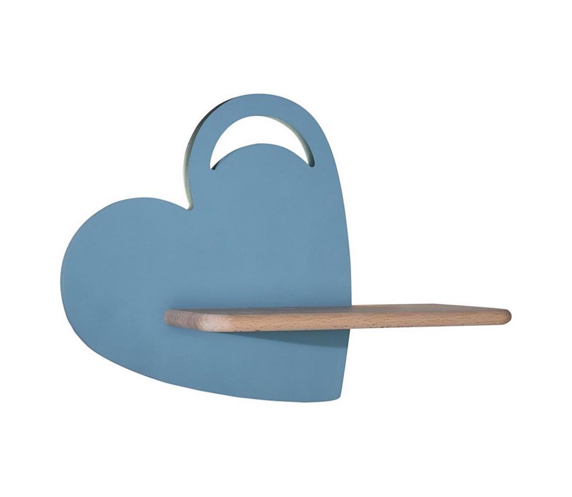 Candellux LED Dětské nástěnné svítidlo s poličkou HEART LED/5W/230V modrá/dřevo CA0786