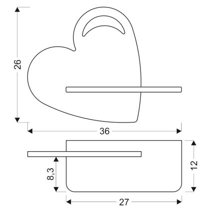 LED Dětské nástěnné svítidlo s poličkou HEART LED/5W/230V modrá/dřevo, FSC certifikováno