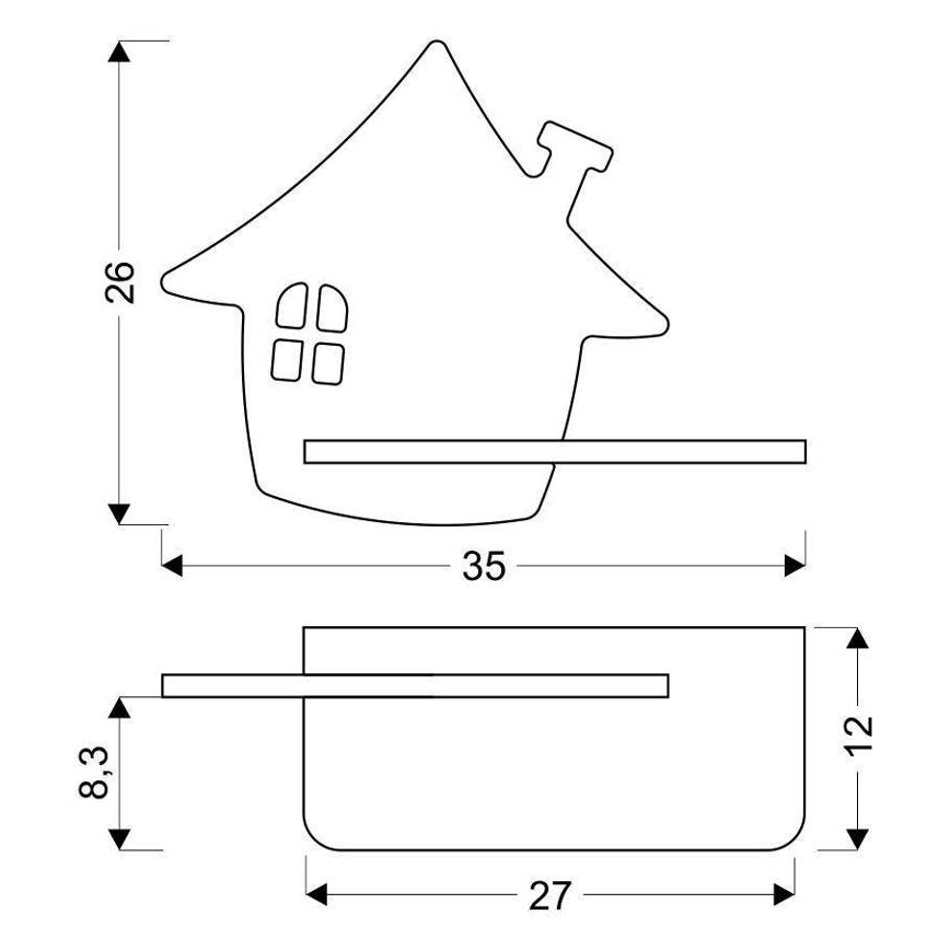 LED Dětské nástěnné svítidlo s poličkou HOUSE LED/4W/230V zelená/dřevo, 