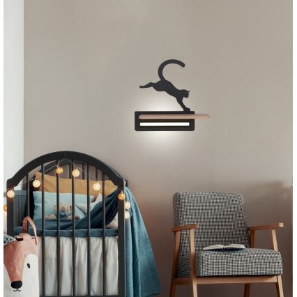 LED Dětské nástěnné svítidlo s poličkou JUMPING CAT LED/5W/230V,