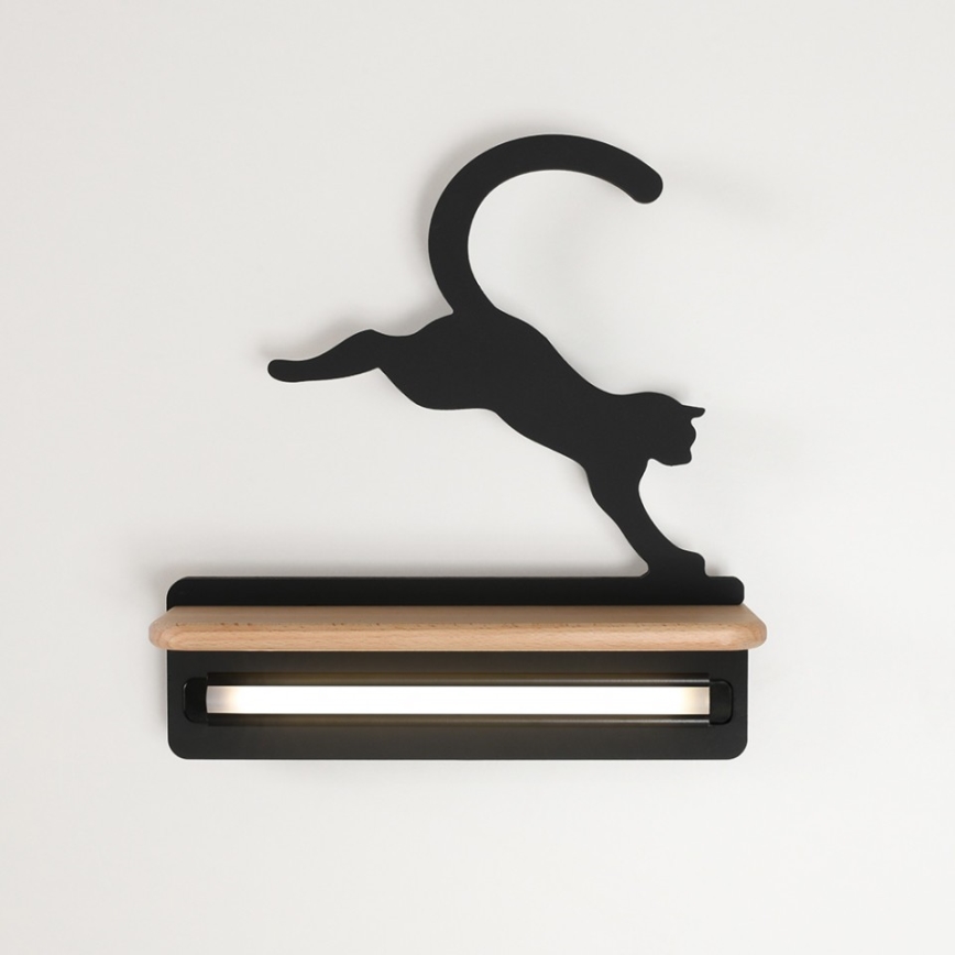 LED Dětské nástěnné svítidlo s poličkou JUMPING CAT LED/5W/230V,