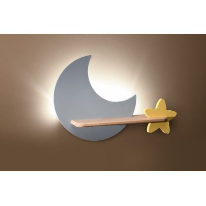 LED Dětské nástěnné svítidlo s poličkou MOON LED/5W/230V, 