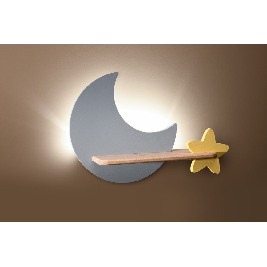 LED Dětské nástěnné svítidlo s poličkou MOON LED/5W/230V, 